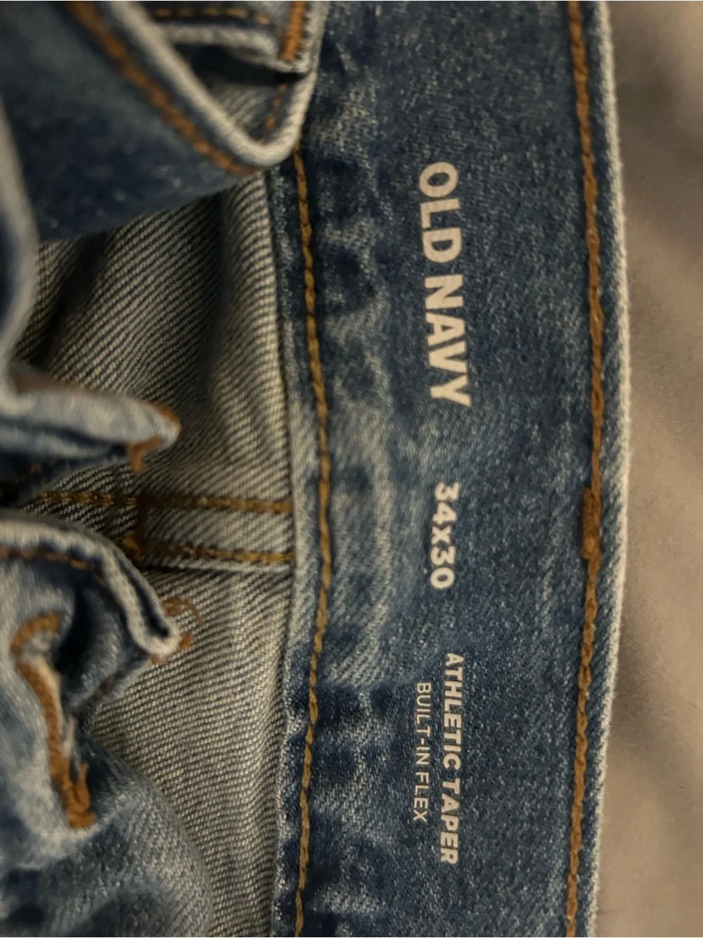 Old Navy Men's Blue Washed Straight-Leg Jeans